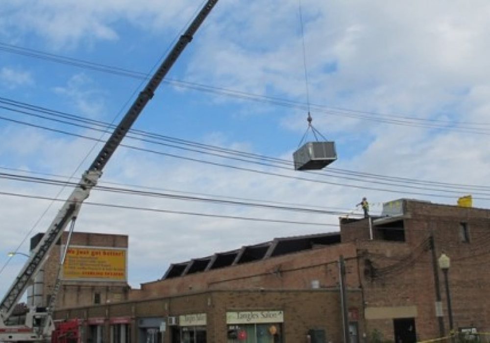 commercial hvac installation crane